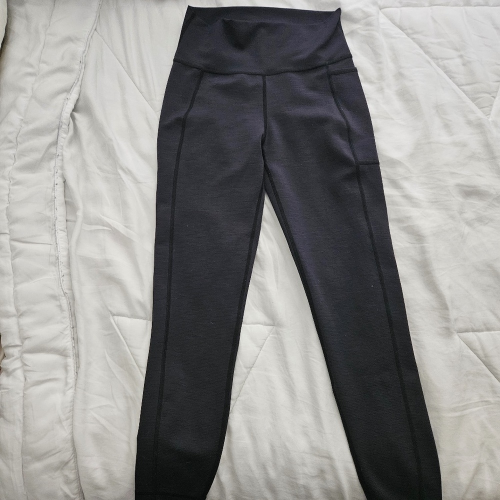 NEW Sweaty Betty Power Sculpt  7/8 Workout Leggings Smoke Grey/Black Size Small